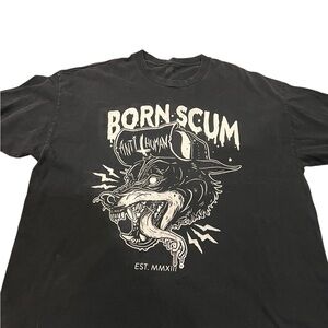 Born Scum Black Graphic Tee - Unbranded